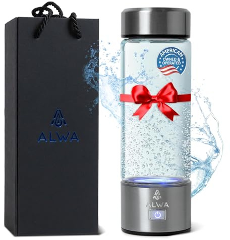 Alwa Generador de botella de agua de hidrógeno electrólisis rápida, generador de hidrógeno portátil de 420 ml para una hidratación mejorada, ideal para oficina, viajes y regalos