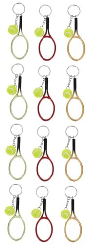 DEARMAMY 12 Stk Tennis-Schlüsselanhänger Mini-Tennisschläger Schlüsselanhänger multifunktionaler anhänger Schlüsselringe Tasche Zubehör Plastik