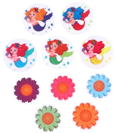 Beatifufu 10 Stück Cartoon Anti Rutsch Badewannenaufkleber aus Peva Blumenform Selbstklebend und rutschfest für Badewanne und Badezimmerboden Sicher für Kinder