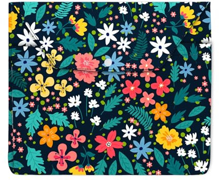 NICENEEDED Bunte Blumen Buchcover Buchhülle Mit Knopf Waschbarer Buchschutz Buchhülle wasserdichte Buch Organizer Tasche