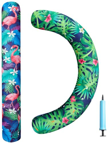 Aufblasbares Schwimmnudel-Set – 2 Stück Pool-Nudeln für Erwachsene, Poolnudel, gebogen, Schwimmbad-Schwimmer für Sommer, Strand, Pool, Party, Spiele, Sommer, Urlaub, Meer, Strand, See (Flamingo &