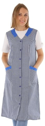 Schuerzenfabrik Blouse boutonnée pour femme - En tissu mélangé - À carreaux - Sans manches - Tablier de cuisine
