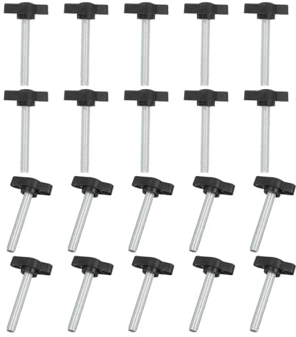sourcing map Perillas de sujeción moleteadas, tornillos de pulgar M6 x 40 mm, rosca macho de 27 mm, cabeza para electrónica, automotriz, montaje de muebles, proyectos de bricolaje (negro, paquete de