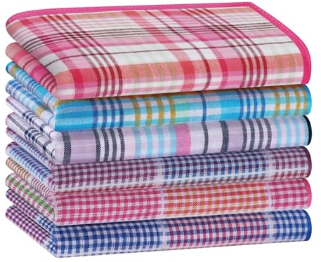 HOULIFE Taschentücher für Damen, weiche Baumwoll-Damen Taschentuch | 100% Baumwolle, für Alltag & Hochzeit, Maschinenwaschbar, Weich zur Haut und langlebig, Buntes Muster