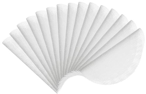 sourcing map 15pcs Silicone Steamer Liners, 7.1 Bamboo Steamer Liner Non-Stick Silicone Air Fryer Steamer Liners for Buns Dumplings Pastry Baking White