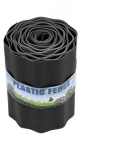 GLFLOW Corrugated Metal Garden Edging 9M, Plastic Garden Lawn Edge Border Fence For Flower Bed Paver Edging (Black)(20cm*9M)