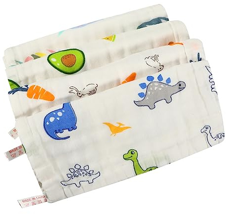 CALLARON 4piezas Toallita Facial Algodón Toalla De Cara Para Recién Nacidos Toalla Para Limpieza De Saliva Paño Absorbente Para Bebés
