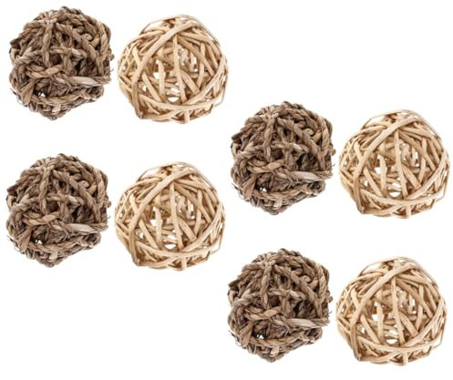 ORFOFE 8pcs Rabbit Chew Balls and Bunny Balls Set, Natural Teething Toys for Hamsters, Guinea Pigs, and Chinchillas, Cage Accessories for Small Animal Play and Dental Care