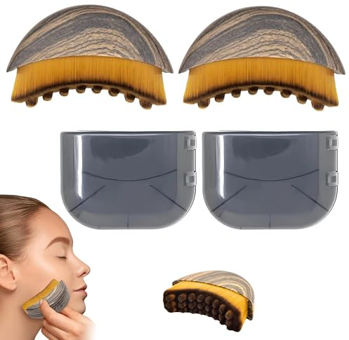 2PCS Lymphatic Drainage Massager for Face, Lymphatic Contour Face Brush, Chin & Jawline Sculpting, Dry Brushing Portable Tool, Ergonomically Designed Fit Skin,Reduce Puffiness for Daily US (2 Pcs)