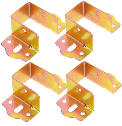 Operitacx 4 piezas Soportes Metálicos para Cama Bisagras Reforzadas para Rieles de Cama Herrajes de Conexión Resistentes Compatibles con Múltiples Diseño Elegante y Fácil Instalación