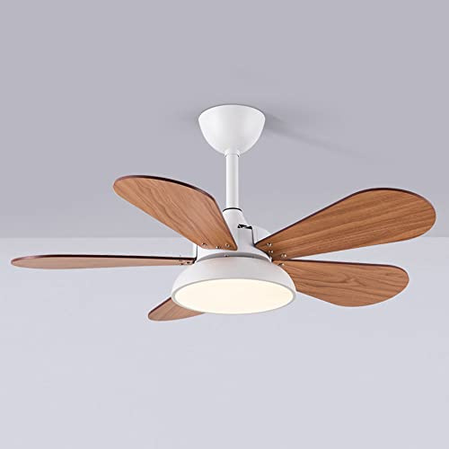 Fabbrica nordica tricromatica oscuramento Ventilatore a soffitto Lampada LED Ventola in Legno Ventilatore lampadario Telecomando Copertura acrilica Luce Ventilatore per Camera da Letto Soggiorno Sala