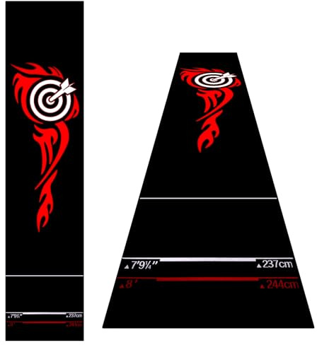 Thmins Darts Mat with Oche Line for Dart Board, Non-Slip Floor Mat with Standard Throw Distances