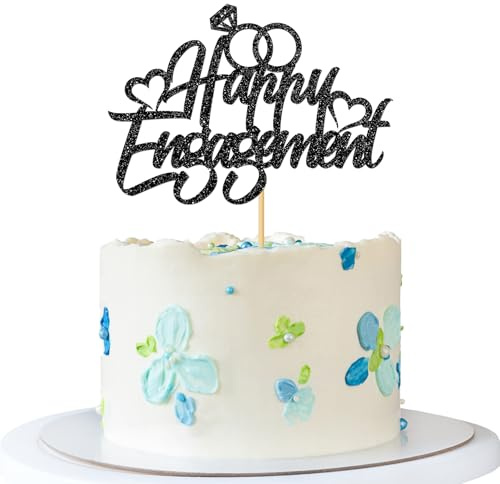 Happy Engagement Cake Topper Wedding Bridal Shower Cake Supplies We Still Do Just Engaged Bachelorette Party Decorations Black Glitter
