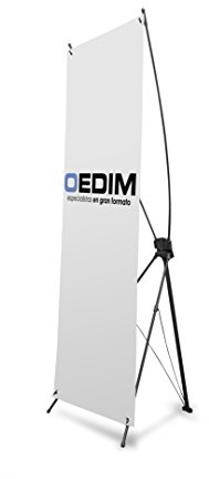 Banners con soporte X 60x160 | Expositor publicitario fabricado en lona frontlit 420gr impresa a todo color. 1 cara. Expositor publicitario desmontable.