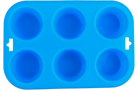Selecto Bake-Stampo in silicone per 6 panini/muffin-Teglia antiaderente (blu), stampo in silicone per gelatina di cioccolato,bombe di cioccolata calda,cacao,gelatina per feste,cubetto di ghiaccio