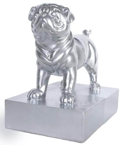 Mopsfigur Buchstützen Mops Silber Buchständer Pug Figur Carlin cw985 Palazzo Exklusiv