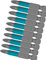 FUXXER® 10-tlg. Bit-Set, magnetische S2 Stahl Kreuz-Schlitz Schraub-Bits, PH2, schwarz