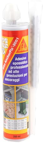 SIKA - Ancorante chimico bicomponente - Sika AnchorFix 3001 - Grigio, 250ml | Per barre filettate e armature - Resistente al fuoco e certificato CE - Massima stabilità senza colature