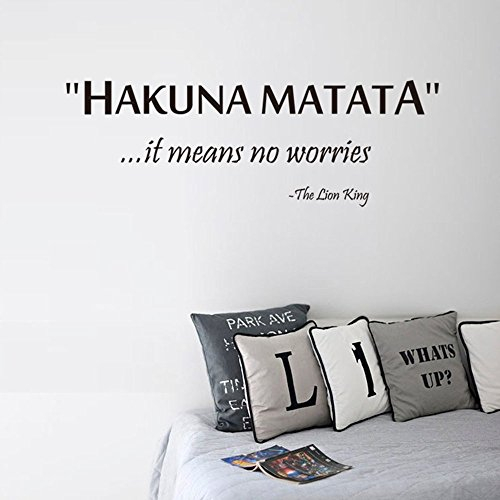 ufengke Inspirational Hakuna Matata Citazioni Adesivi Murali,Parole Motivazionali Proveniente da The Lion King Stickers Murali per Camera da Letto Soggiorno Decorazione da Parete