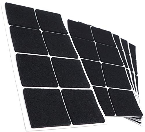 Adsamm® / 40 x deslizantes de Fieltro autoadhesivos/Negro / 50x50 mm/Cuadrado/Deslizantes de Fieltro para Muebles de 3,5 mm de Grosor/Deslizantes para Muebles y Suelos