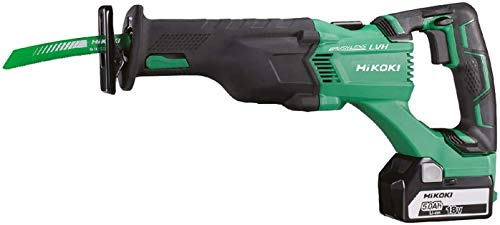 HIKOKI 51256166 - Sierra de sable a bateria 18V 5Ah velocidad 0-2500rpm con bateria cargador y maletin CR18DBLWJZ, Autre