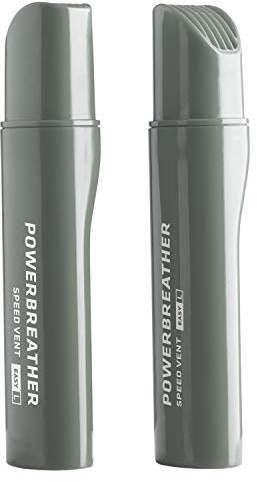 POWERBREATHER Speed Vent Easy L (Grey) - 13,7cm Langer Ventilaufsatz für AMEO Schnorchelset für Freiwasser, Welle, Schnorcheln (Zubehör - Immer frische Luft durch patentierte Ventiltechnik)