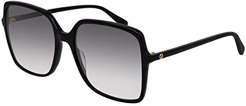 GUCCI Womens GG0544S Sunglasses, Black-Black-Grey, 57