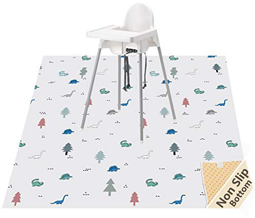 WOMUMON 51 Splat Mat for Under High Chair/Arts/Crafts, Washable Spill Mat Waterproof Anti-Slip Floor Splash Mat, Portable Play Mat and Table Cloth