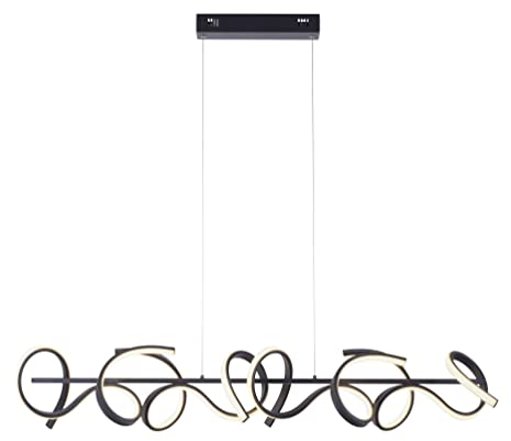 LeuchtenDirekt LED Pendelleuchte CURLS schwarz, Innenleuchte modern