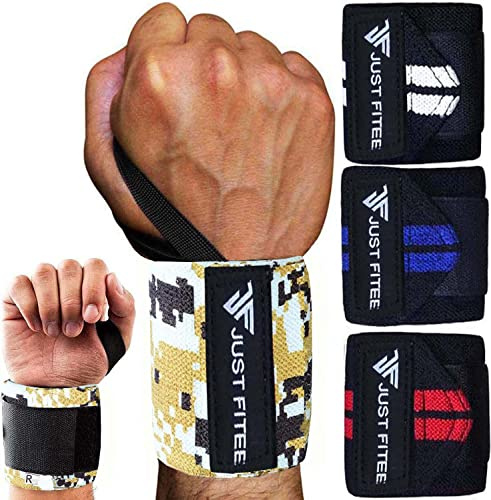 Just Fitee® Wrist Wraps, Handgelenk Bandagen Fitness, Gym handgelenkbandage, handgelenkbandage, Handgelenk Bandagen, zughilfen krafttraining,handgelenk bandagen kraftsport (schwarz/gelb)