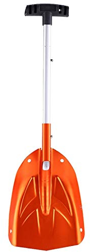 Kuuleyn Pelle à Neige Pliante, Alliage d'aluminium détachable télescopique Hiver Neige pelle à Glace Kit extérieur Outil Orange pour Voiture, Camping, Maison