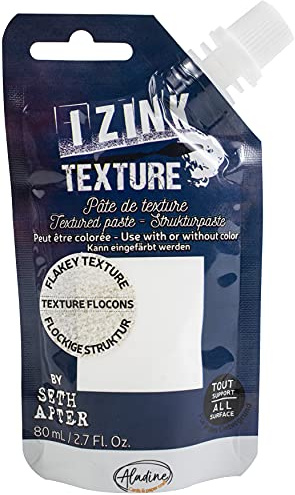 Aladine - Texturpaste - Izink Textur Flocken 80 ml für kreative Hobbys - Weihnachten Schnee - 82072