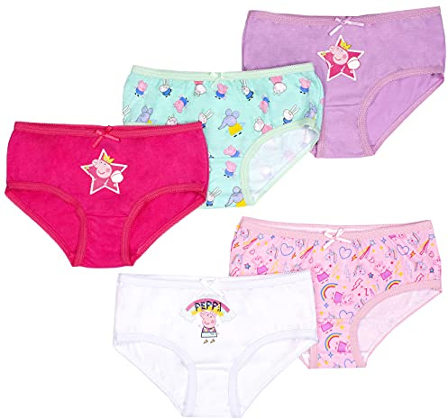 Peppa Pig - Slip da bambina, in morbido cotone, 5 pezzi, colore: Rosa