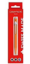 Caran d´Ache Druckkugelschreiber 849 Metall Fluo Orange im Blister Etui, Schriftfarbe Blau, Maße: ca. 14 cm, 0849.630