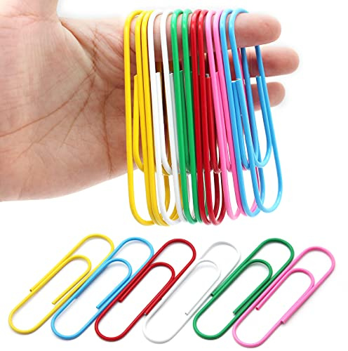 Anvin 30 Pack Trombones Grand 10cm Feuille Mega Trombones Jumbo Taille Clips Support Papier pour Fichiers Documents Organisation du travail Personnel Fournitures (Antirouille et Multicolore)