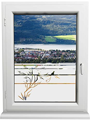 INDIGOS UG - Glasdekorfolie - Langschwänziger Witwenvogel - Sonnenschutz H50Line - Sichtschutzfolie - Fensterfolie - für die Küche, Bad ans Fenster, Sichtschutz - selbstklebend - matt - für Bad