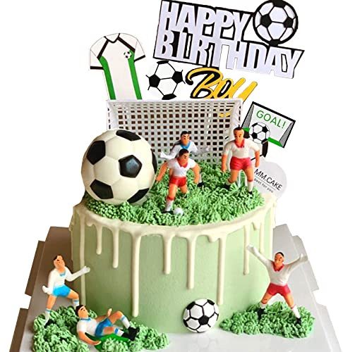 ysister Tortendeko Fußball, Kuchen Deko für Fußball- und Geburtstagsthema, Fußballspieler Kuchendeko