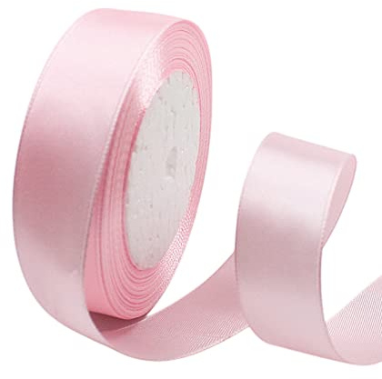 23 Meter Satinband Rosa 25mm Satinband Bänder, Breit Schleifenband Dekoband Stoffband Geschenkband Hochzeitsdeko Schleife für Geschenkverpackung,Kunsthandwerk,Haarschleifen,Blumenstrauß,Dekoration