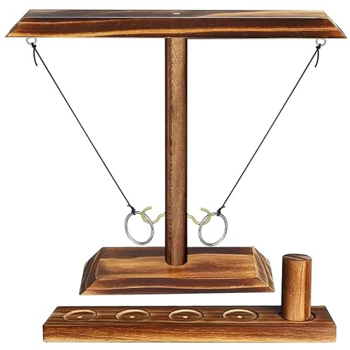 Gioco del Gancio ad Anello, Gioco di Lancio Dell'anello, Ring Toss Game con Scala di Tiro, per Adulti e Animazione per Famiglie(Alla Brace)