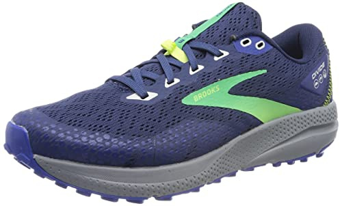 Brooks Men’s Divide 3 Trail Running Shoe - Blue/Green/Grey - 8.5 Medium