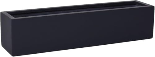 VIVANNO Jardinière Balcon Jardinière en Fibre de Verre FLOBO Anthracite - 15x80x17 cm