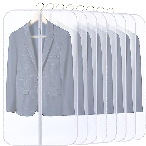 GoMaihe Kleidersack | 8 Stück Kleidersäcke 60*100cm,Anzug Aufbewahrung,Kleid Organizer,Transparente Kleiderschutzhülle mit Reißverschluss, Kleiderschutz für Hemden Wintermantel Sakko Abendkleider Etc