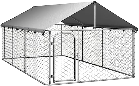 vidaXL Outdoor Hundezwinger Dach 400x200x150cm Hundekäfig Hundehaus Hundehütte