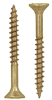 HELPMATE - Viti universali a testa svasata 4,0 x 35 giallo passivato - Confezione da 500 viti per legno con azionamento a T e filettatura parziale - Viti per truciolato per interni ed esterni protetti