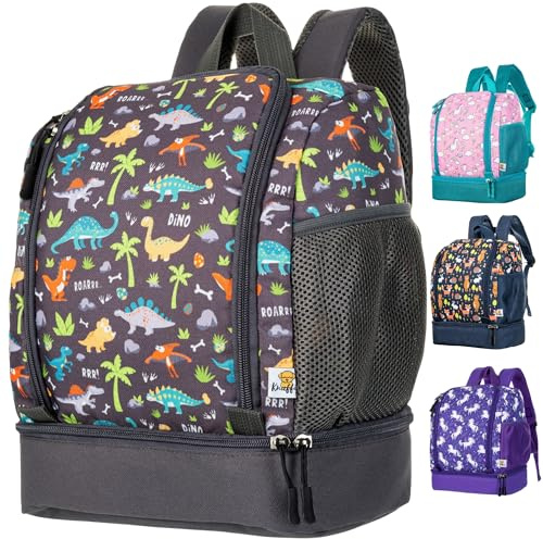 Knuffig Sac à dos de maternelle à partir de 2 ans - Pour filles et garçons - Avec compartiment isotherme pour boîte à lunch - Sac Tonie & sac de maternelle en un - Parfait pour la crèche et les