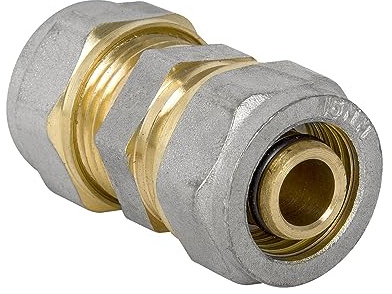 Racor de compresión PEX, Variante: Unión directa 25x25 | Latón, tubo compuesto multicapa, agua potable, calefacción central, 10 bar, 95°C
