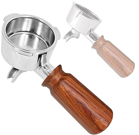 NEOUZA Porte-filtre sans fond 51 mm compatible avec les machines à café Swan Nordic Retro, Breville VCF149, Gevi, Oster Nova PrimaLatte, double bec, poignée courte