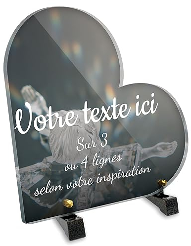 Personalisierbares Herz aus Plexiglas, Motiv Engel 06, verschiedene Größen, Stärke 6 mm, personalisierbar, 20 x 20 cm