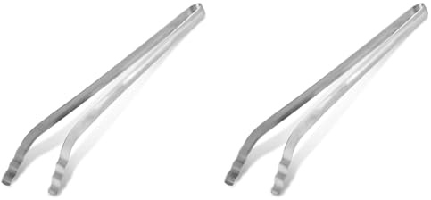 Fackelmann Grillzange BBQ, hochwertige Küchenzange aus Edelstahl, klassische Grillpinzette für kinderleichtes Grillen, Menge: 1 Stück, Farbe: silber (Packung mit 2)