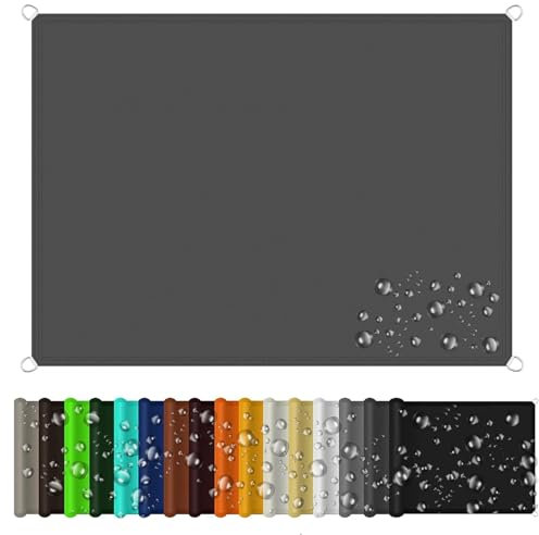 Sun Shade Sail Waterproof Rectangle 1.5 x 2 m Rectangle Canopy Replacement UV Protection with Mounting Ropes for Outdoors, Garden, Patio, Yard, Party, Dark Grey
